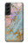 S3717 ローズゴールドブルーパステル大理石グラフィックプリント Rose Gold Blue Pastel Marble Graphic Printed Samsung Galaxy S22 Plus バックケース、フリップケース・カバー