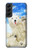 S3794 北極シロクマはシールに恋するペイント Arctic Polar Bear in Love with Seal Paint Samsung Galaxy S22 Plus バックケース、フリップケース・カバー