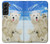 S3794 北極シロクマはシールに恋するペイント Arctic Polar Bear in Love with Seal Paint Samsung Galaxy S22 Plus バックケース、フリップケース・カバー