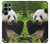 S1073 パンダは食べるのが楽しみ Panda Enjoy Eating Samsung Galaxy S22 Ultra バックケース、フリップケース・カバー