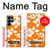 S2245 ハワイのハイビスカスオレンジ柄 Hawaiian Hibiscus Orange Pattern Samsung Galaxy S22 Ultra バックケース、フリップケース・カバー