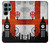 S2979 イングランドサッカー England Football Soccer Flag Samsung Galaxy S22 Ultra バックケース、フリップケース・カバー