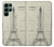 S3474 エッフェル建築図面 Eiffel Architectural Drawing Samsung Galaxy S22 Ultra バックケース、フリップケース・カバー