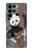 S3793 かわいい赤ちゃん雪パンダのペイント Cute Baby Panda Snow Painting Samsung Galaxy S22 Ultra バックケース、フリップケース・カバー