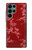 S3817 赤い花の桜のパターン Red Floral Cherry blossom Pattern Samsung Galaxy S22 Ultra バックケース、フリップケース・カバー