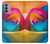S1671 虹色のバラ Rainbow Colorful Rose Motorola Moto G51 5G バックケース、フリップケース・カバー