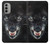 S2823 ブラックウルフ Black Wolf Blue Eyes Face Motorola Moto G51 5G バックケース、フリップケース・カバー