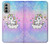 S3256 かわいいユニコーンの漫画 Cute Unicorn Cartoon Motorola Moto G51 5G バックケース、フリップケース・カバー