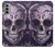 S3582 紫の頭蓋骨 Purple Sugar Skull Motorola Moto G51 5G バックケース、フリップケース・カバー