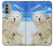 S3794 北極シロクマはシールに恋するペイント Arctic Polar Bear in Love with Seal Paint Motorola Moto G51 5G バックケース、フリップケース・カバー
