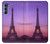 S3447 エッフェルパリの夕日 Eiffel Paris Sunset Motorola Edge S30 バックケース、フリップケース・カバー