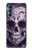 S3582 紫の頭蓋骨 Purple Sugar Skull Motorola Edge S30 バックケース、フリップケース・カバー