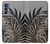 S3692 灰色の黒いヤシの葉 Gray Black Palm Leaves Motorola Edge S30 バックケース、フリップケース・カバー