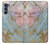 S3717 ローズゴールドブルーパステル大理石グラフィックプリント Rose Gold Blue Pastel Marble Graphic Printed Motorola Edge S30 バックケース、フリップケース・カバー