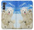 S3794 北極シロクマはシールに恋するペイント Arctic Polar Bear in Love with Seal Paint Motorola Edge S30 バックケース、フリップケース・カバー