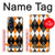 S3421 黒 オレンジ 白 アーガイルプラッド Black Orange White Argyle Plaid Motorola Edge X30 バックケース、フリップケース・カバー