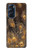 S3691 ゴールドピーコックフェザー Gold Peacock Feather Motorola Edge X30 バックケース、フリップケース・カバー