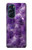S3713 パープルクォーツアメジストグラフィックプリント Purple Quartz Amethyst Graphic Printed Motorola Edge X30 バックケース、フリップケース・カバー