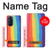S3799 かわいい縦水彩レインボー Cute Vertical Watercolor Rainbow Motorola Edge X30 バックケース、フリップケース・カバー