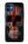 S3848 イギリスの旗の頭蓋骨 United Kingdom Flag Skull iPhone 12 mini バックケース、フリップケース・カバー