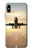 S3837 飛行機離陸日の出 Airplane Take off Sunrise iPhone X, iPhone XS バックケース、フリップケース・カバー