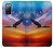 S3841 白頭ワシ カラフルな空 Bald Eagle Flying Colorful Sky Samsung Galaxy S20 FE バックケース、フリップケース・カバー