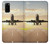 S3837 飛行機離陸日の出 Airplane Take off Sunrise Samsung Galaxy S20 バックケース、フリップケース・カバー