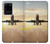 S3837 飛行機離陸日の出 Airplane Take off Sunrise Samsung Galaxy S20 Ultra バックケース、フリップケース・カバー