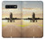 S3837 飛行機離陸日の出 Airplane Take off Sunrise Samsung Galaxy S10 バックケース、フリップケース・カバー