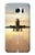S3837 飛行機離陸日の出 Airplane Take off Sunrise Samsung Galaxy S7 バックケース、フリップケース・カバー