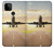 S3837 飛行機離陸日の出 Airplane Take off Sunrise Google Pixel 5A 5G バックケース、フリップケース・カバー