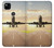 S3837 飛行機離陸日の出 Airplane Take off Sunrise Google Pixel 4a バックケース、フリップケース・カバー