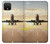S3837 飛行機離陸日の出 Airplane Take off Sunrise Google Pixel 4 バックケース、フリップケース・カバー
