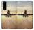 S3837 飛行機離陸日の出 Airplane Take off Sunrise Sony Xperia 5 III バックケース、フリップケース・カバー