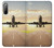 S3837 飛行機離陸日の出 Airplane Take off Sunrise Sony Xperia 10 II バックケース、フリップケース・カバー