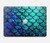 S3047 緑人魚のスケール Green Mermaid Fish Scale MacBook Pro 16 M1,M2 (2021,2023) - A2485, A2780 ケース・カバー