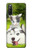 S3795 不機嫌子猫遊び心シベリアンハスキー犬ペイント Kitten Cat Playful Siberian Husky Dog Paint Sony Xperia 10 III Lite バックケース、フリップケース・カバー