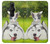S3795 不機嫌子猫遊び心シベリアンハスキー犬ペイント Kitten Cat Playful Siberian Husky Dog Paint Sony Xperia Pro-I バックケース、フリップケース・カバー