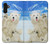 S3794 北極シロクマはシールに恋するペイント Arctic Polar Bear and Seal Paint Samsung Galaxy A13 4G バックケース、フリップケース・カバー