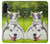 S3795 不機嫌子猫遊び心シベリアンハスキー犬ペイント Kitten Cat Playful Siberian Husky Dog Paint Samsung Galaxy A13 4G バックケース、フリップケース・カバー