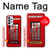 S0058 ロンドン〔イギリス〕の赤い電話ボックス Classic British Red Telephone Box Samsung Galaxy A23 バックケース、フリップケース・カバー