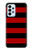 S2638 黒と赤のストライプ Black and Red Striped Samsung Galaxy A23 バックケース、フリップケース・カバー