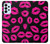 S2933 ピンクの唇のキス Pink Lips Kisses on Black Samsung Galaxy A23 バックケース、フリップケース・カバー