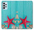 S3428 アクア 海星 貝 Aqua Wood Starfish Shell Samsung Galaxy A23 バックケース、フリップケース・カバー
