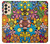 S3281 カラフルなヒッピーの花のパターン Colorful Hippie Flowers Pattern Samsung Galaxy A33 5G バックケース、フリップケース・カバー