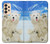 S3794 北極シロクマはシールに恋するペイント Arctic Polar Bear and Seal Paint Samsung Galaxy A33 5G バックケース、フリップケース・カバー