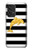 S2882 黒と白のストライプ ゴールドドルフィン Black and White Striped Gold Dolphin Samsung Galaxy A53 5G バックケース、フリップケース・カバー