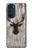S2505 トナカイ古い木材グラフィックプリント Reindeer Head Old Wood Texture Graphic Printed Motorola Edge 30 Pro バックケース、フリップケース・カバー