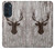 S2505 トナカイ古い木材グラフィックプリント Reindeer Head Old Wood Texture Graphic Printed Motorola Edge 30 Pro バックケース、フリップケース・カバー