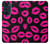 S2933 ピンクの唇のキス Pink Lips Kisses on Black Motorola Edge 30 Pro バックケース、フリップケース・カバー